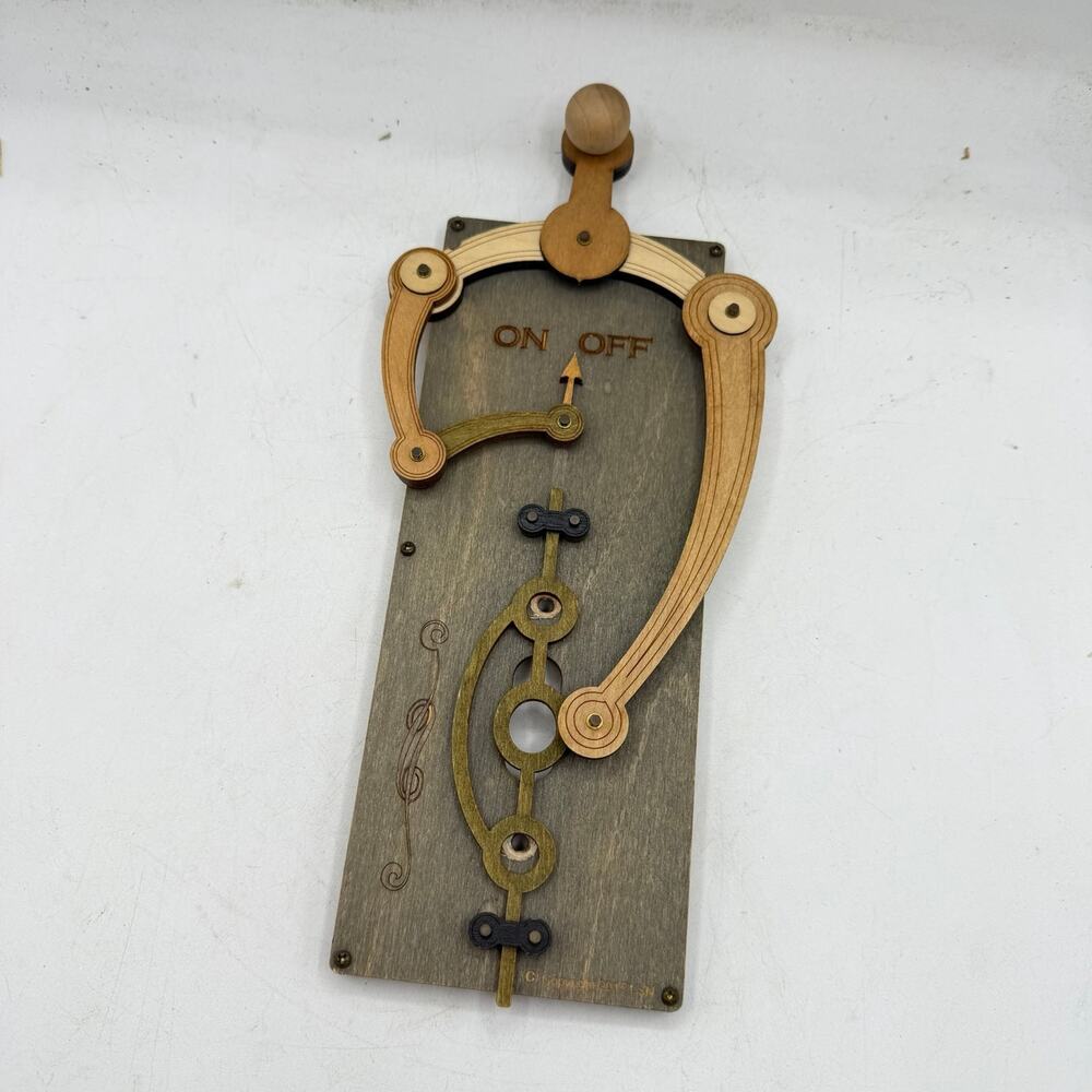 NEW Single Lever Black Wood Light Switch Plate Green Tree - Picture 2 of 4